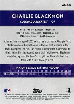2018 Topps Archives Snapshots #AS-CB Charlie Blackmon Back
