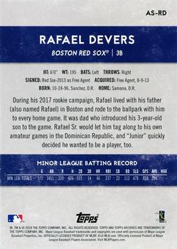 2018 Topps Archives Snapshots #AS-RD Rafael Devers Back