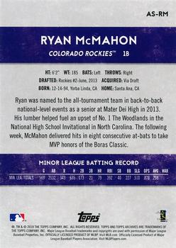 2018 Topps Archives Snapshots #AS-RM Ryan McMahon Back