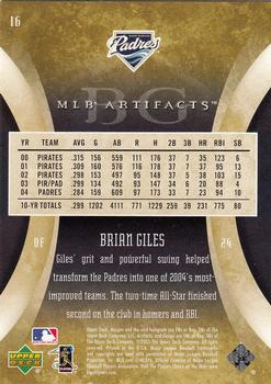 2005 Upper Deck Artifacts #16 Brian Giles Back