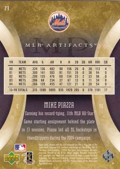 2005 Upper Deck Artifacts #73 Mike Piazza Back