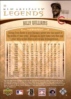 2005 Upper Deck Artifacts #153 Billy Williams Back