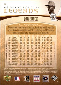 2005 Upper Deck Artifacts #176 Lou Brock Back