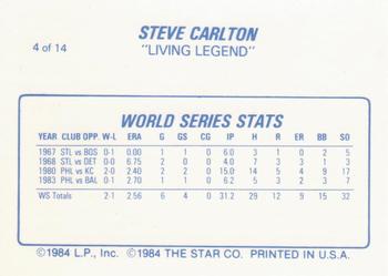 1987 Star Steve Carlton - Glossy #4 Steve Carlton Back