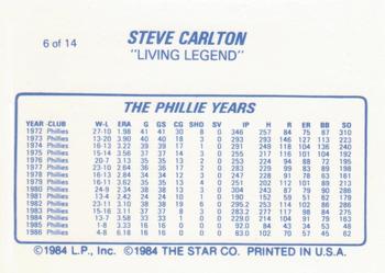 1987 Star Steve Carlton - Glossy #6 Steve Carlton Back