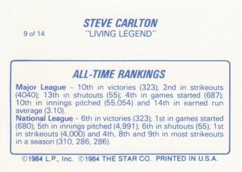 1987 Star Steve Carlton - Glossy #9 Steve Carlton Back
