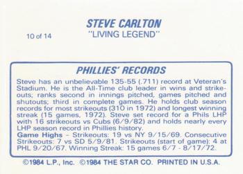 1987 Star Steve Carlton - Glossy #10 Steve Carlton Back