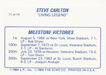 1987 Star Steve Carlton - Glossy #11 Steve Carlton Back
