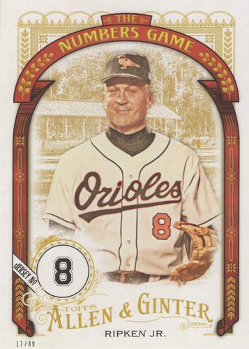 2016 Topps Allen & Ginter The Numbers Game 5x7 #NG-29 Cal Ripken Jr. Front