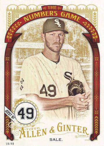 2016 Topps Allen & Ginter The Numbers Game 5x7 #NG-46 Chris Sale Front