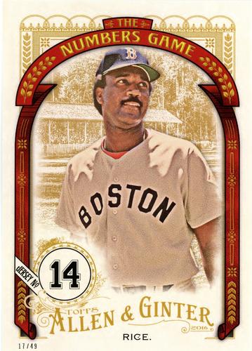 2016 Topps Allen & Ginter The Numbers Game 5x7 #NG-74 Jim Rice Front