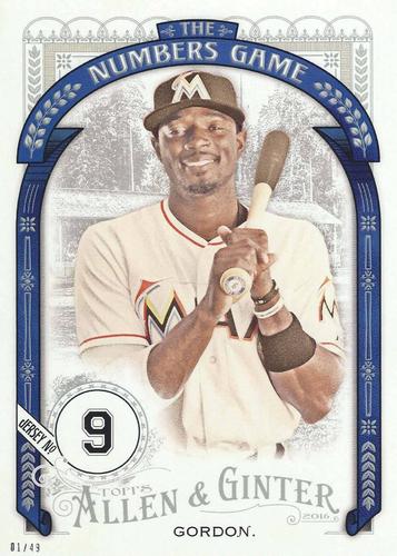 2016 Topps Allen & Ginter The Numbers Game 5x7 #NG-96 Dee Gordon Front