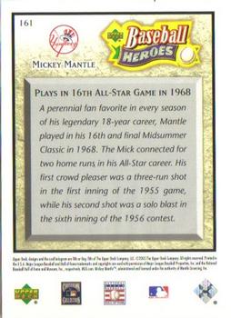 2005 Upper Deck Baseball Heroes #161 Mickey Mantle Back