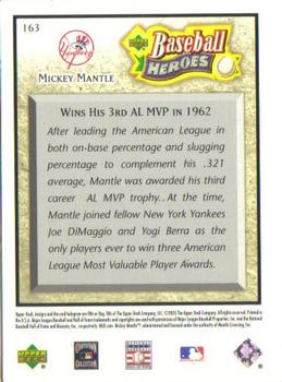 2005 Upper Deck Baseball Heroes #163 Mickey Mantle Back