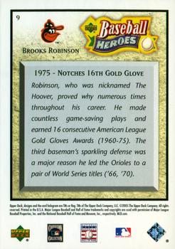2005 Upper Deck Baseball Heroes #9 Brooks Robinson Back
