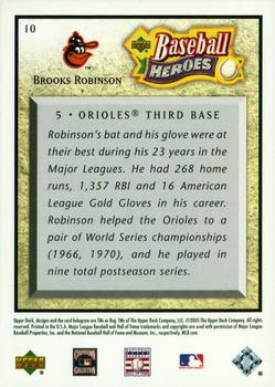 2005 Upper Deck Baseball Heroes #10 Brooks Robinson Back