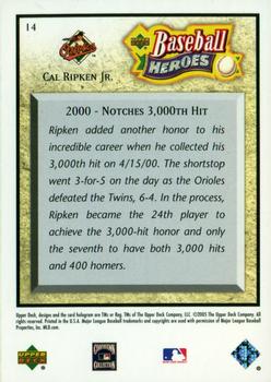 2005 Upper Deck Baseball Heroes #14 Cal Ripken Jr. Back