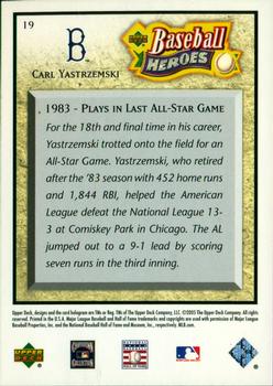 2005 Upper Deck Baseball Heroes #19 Carl Yastrzemski Back