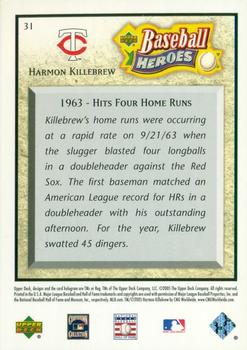 2005 Upper Deck Baseball Heroes #31 Harmon Killebrew Back