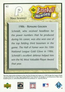 2005 Upper Deck Baseball Heroes #42 Mike Schmidt Back
