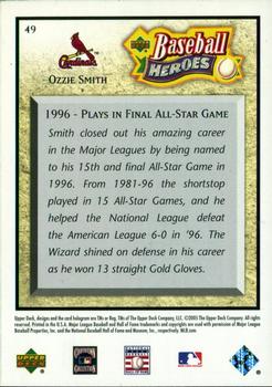 2005 Upper Deck Baseball Heroes #49 Ozzie Smith Back