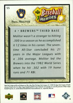 2005 Upper Deck Baseball Heroes #55 Paul Molitor Back
