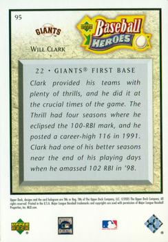 2005 Upper Deck Baseball Heroes #95 Will Clark Back
