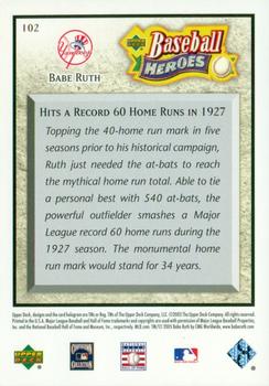 2005 Upper Deck Baseball Heroes #102 Babe Ruth Back