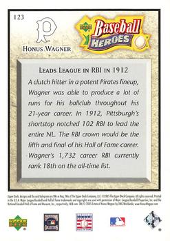 2005 Upper Deck Baseball Heroes #123 Honus Wagner Back
