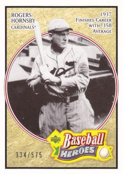 2005 Upper Deck Baseball Heroes #174 Rogers Hornsby Front