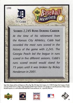 2005 Upper Deck Baseball Heroes #199 Ty Cobb Back
