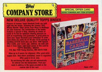 1990 Topps - Topps Company Store #NNO New Deluxe Quality Topps Binder Offer Front