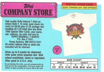 1990 Topps - Topps Company Store #NNO Style F T-Shirt Offer Front
