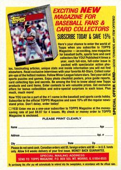 1990 Topps - Topps Company Store #NNO Topps Magazine Offer Front