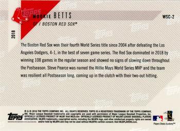 2018 Topps Now Boston Red Sox World Series Champions #WSC-2 Mookie Betts Back