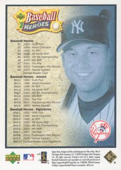 2005 Upper Deck - Baseball Heroes: Derek Jeter #NNO Derek Jeter Back