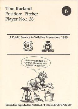 1989 Houston Colt .45s Smokey #6 Tom Borland Back