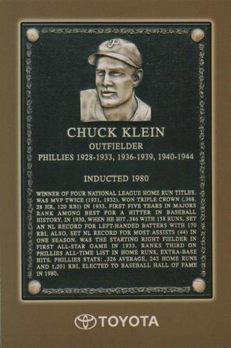 2006 Toyota Philadelphia Phillies Wall Of Fame #NNO Chuck Klein Front
