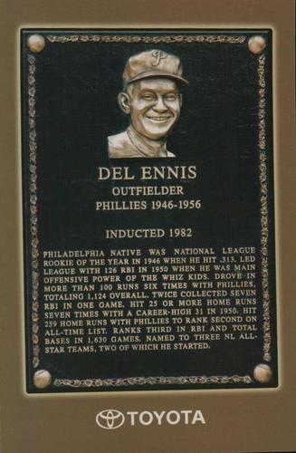 2006 Toyota Philadelphia Phillies Wall Of Fame #NNO Del Ennis Front