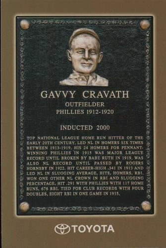 2006 Toyota Philadelphia Phillies Wall Of Fame #NNO Gavvy Cravath Front