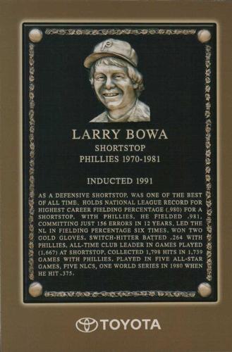 2006 Toyota Philadelphia Phillies Wall Of Fame #NNO Larry Bowa Front