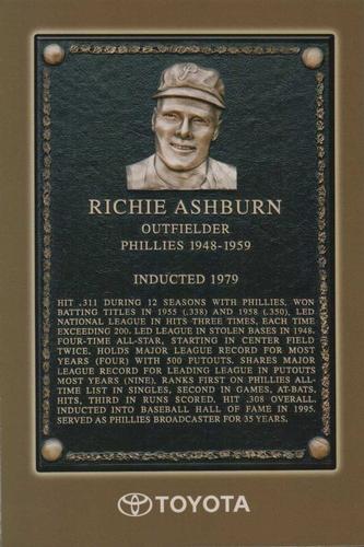 2006 Toyota Philadelphia Phillies Wall Of Fame #NNO Richie Ashburn Front