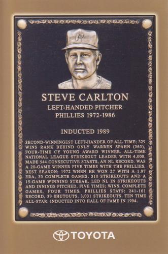 2006 Toyota Philadelphia Phillies Wall Of Fame #NNO Steve Carlton Front