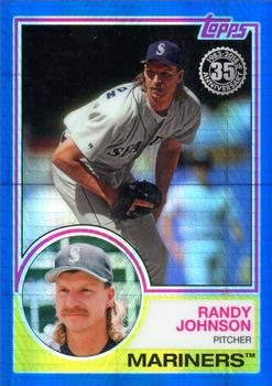 2018 Topps Update - 1983 Topps Baseball 35th Anniversary Chrome Silver Pack Blue Refractor #137 Randy Johnson Front