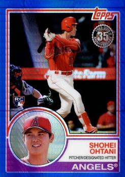2018 Topps Update - 1983 Topps Baseball 35th Anniversary Chrome Silver Pack Blue Refractor #145 Shohei Ohtani Front
