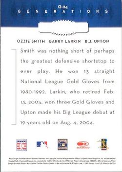 2005 Donruss Throwback Threads - Generations #G-24 Ozzie Smith / Barry Larkin / B.J. Upton Back