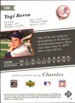 2005 Upper Deck Classics #100 Yogi Berra Back