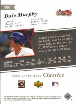 2005 Upper Deck Classics #106 Dale Murphy Back