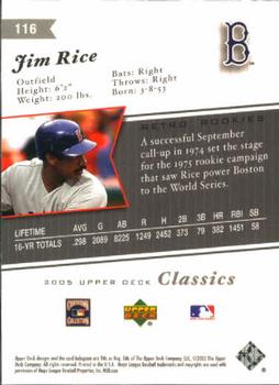 2005 Upper Deck Classics #116 Jim Rice Back