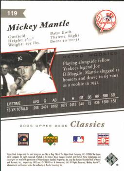 2005 Upper Deck Classics #119 Mickey Mantle Back